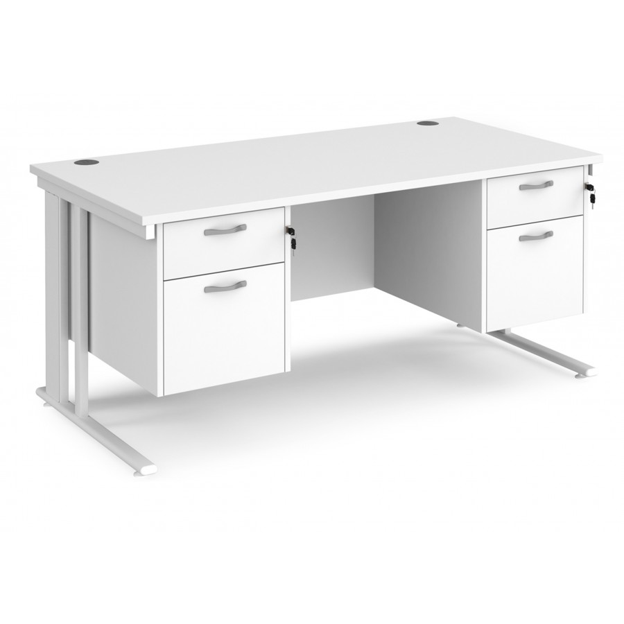 Maestro Cable Managed Desk with Twin Two Drawer Pedestals